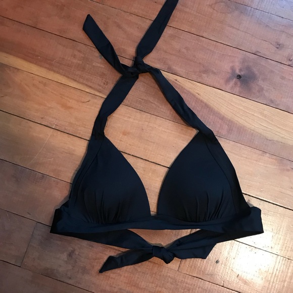 black halter swim top